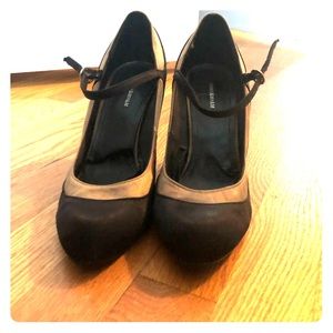 H & M black and gold heels